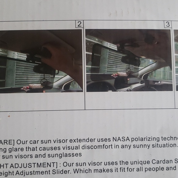 Sailed polycarbonate polarized sun visor extender. - Picture 3 of 3